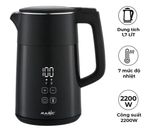 Ấm siêu tốc Magic eco AC-42 1.7 lít, 2200w, điều khiển điện tử